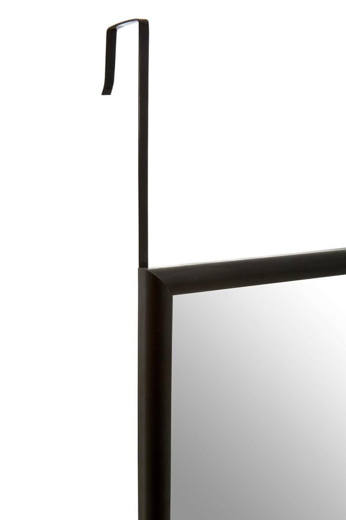 Over Door Grey Plastic Frame Mirror Space-Saving Design, Durable and Slim, Easy to Install, Minimalist Style, 34 x