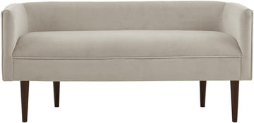 Farrah Entryway Accent Bench with Curved Backrest, 8.75" Cushion Seating Bench , Compact Bed End Bench with Solid