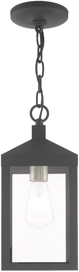 1 Light Brushed Nickel Outdoor Pendant Lantern