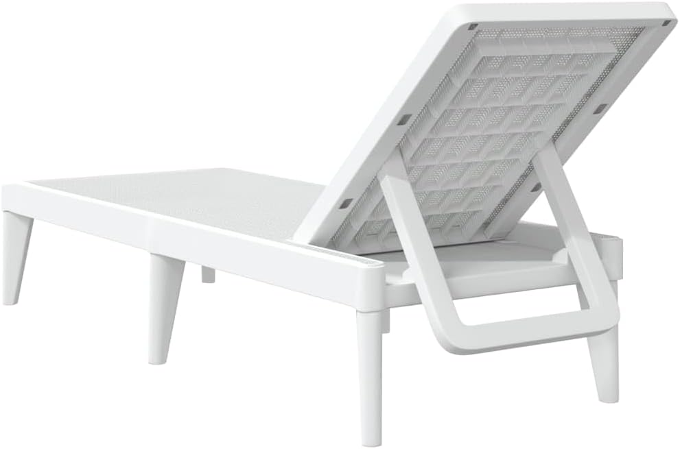 Adjustable Sun Lounger and Garden, Heavy Duty Polypropylene Reclining Outdoor Chaise Lounge with Jute Texture Finish