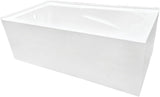 VTAM6032L21TS 60-Inch Acrylic 2-Wall Corner Alcove Tub with Left Hand Drain, White