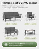 Aluminum Outdoor Patio Furniture Set | Charcoal for Backyard, Garden & Porch