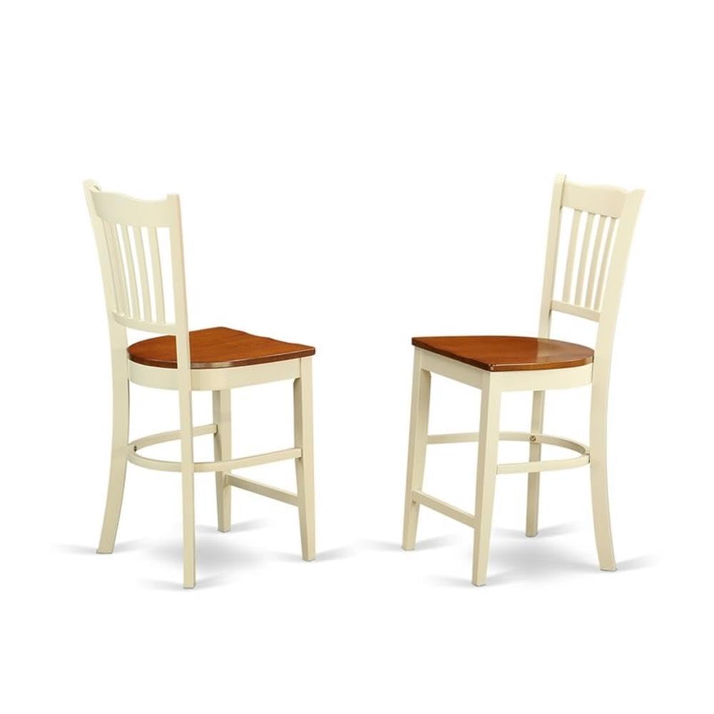 3 Piece Kitchen Counter Height Dining Table Set Contains a Round Pub Table with Pedestal and 2 Dining
