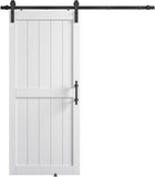 36in x 84in MDF Sliding Barn Door with 6.6ft Barn Door Hardware Kit & Handle, Pre-Drilled Holes Easy