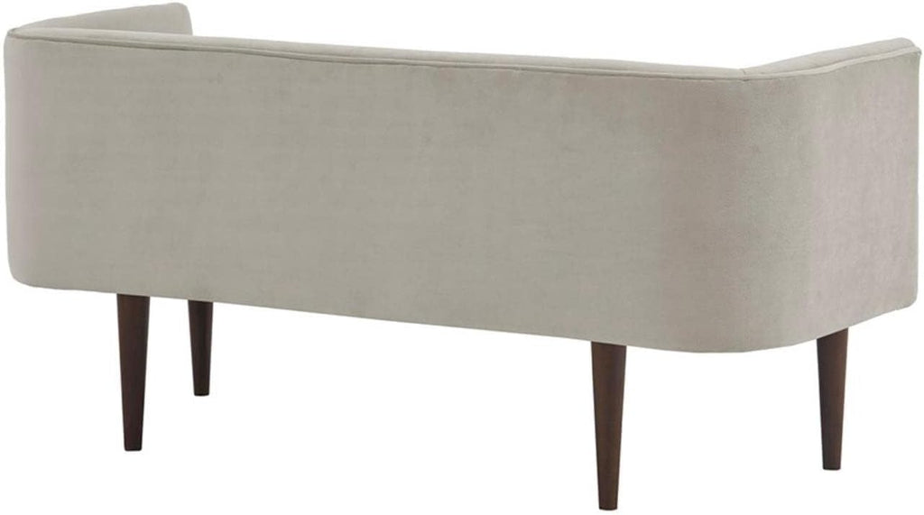 Farrah Entryway Accent Bench with Curved Backrest, 8.75" Cushion Seating Bench , Compact Bed End Bench with Solid