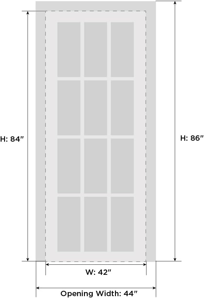 Solid French Door Opaque Glass 42x84 inches/Sete 6003 White Silk/Single Regular Panel Frame Handle/B