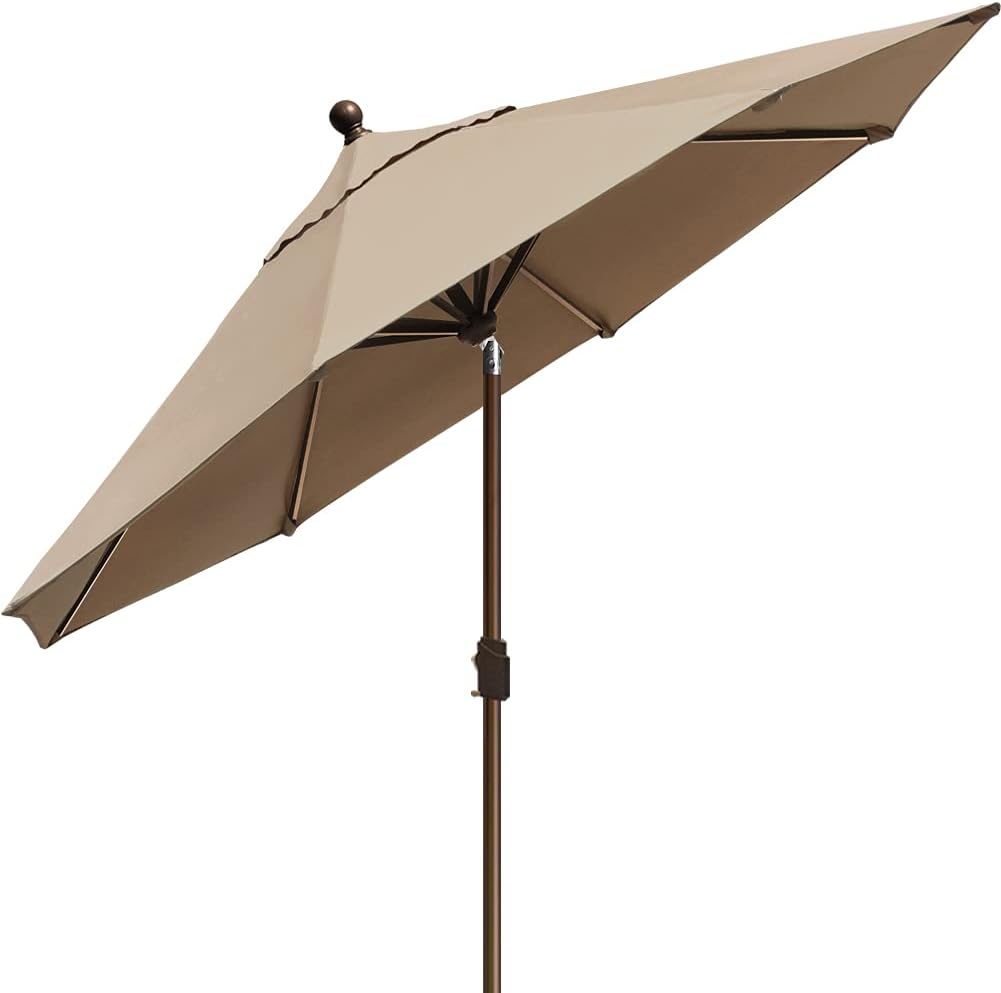 USA 10-Year-Non-Fading 10Ft Market Patio Umbrella, UPF 50+ UV Protection Performance Sun Umbrella