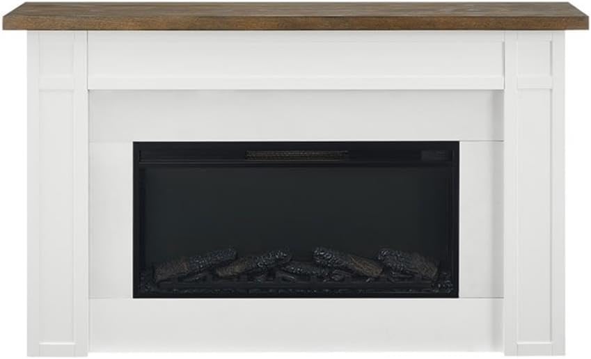 67.25" Freestanding Electric Fireplace with Wood Mantel, Realistic Flame and Log Display, Replaceable Heater Insert