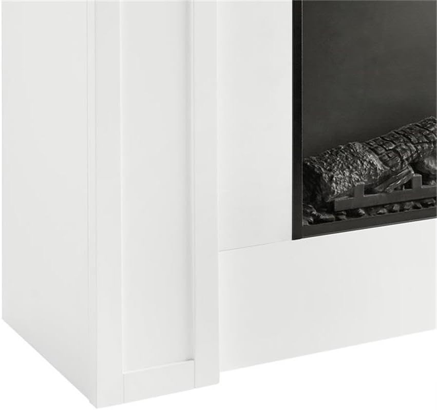 67.25" Freestanding Electric Fireplace with Wood Mantel, Realistic Flame and Log Display, Replaceable Heater Insert