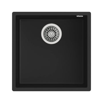 Kitchen Sink Made of Granite (Tegranite) with a Single Bowl Square 40.40 TG-black-115230025, Black