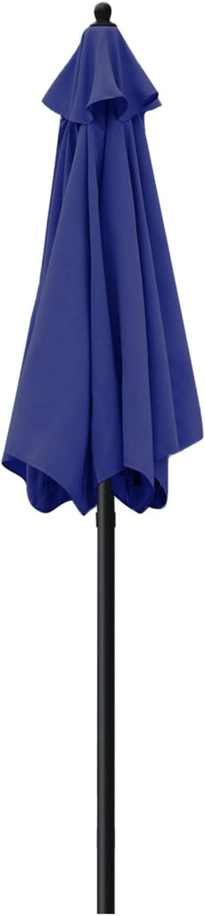 7.5' Patio Umbrella Outdoor Table Market Umbrella with Push Button Tilt/Crank, 6 Ribs (Navy Blue)