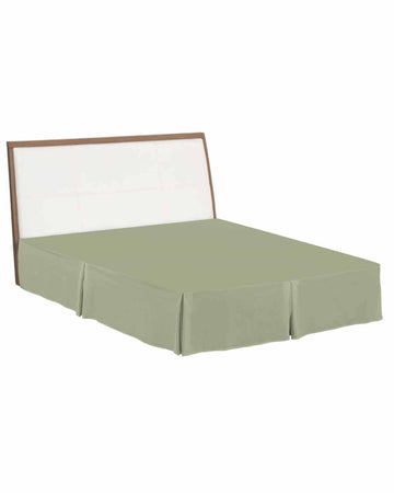 Sage Green Bed Skirt 16 Inch Drop, Luxury Pleated Bed Frame Cover, Farmhouse Sage Green Decor Sheet & Wrap