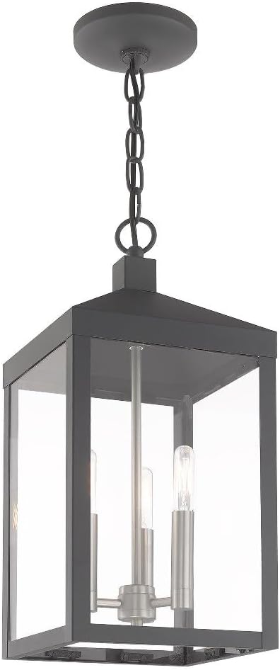 3 Light Antique Brass Outdoor Pendant Lantern