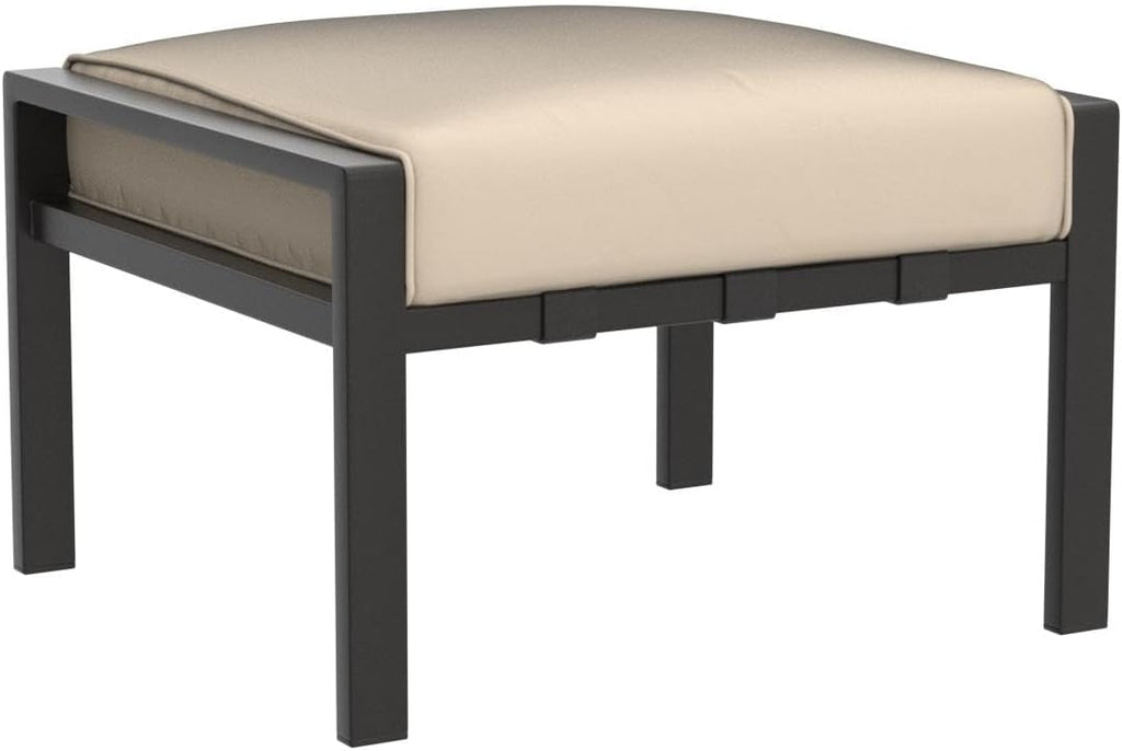 Outdoor Ottoman Patio Footstool Small Seat Furniture with Soft Thick Cushion for Garden Yard Deck Poolside