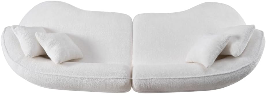 Modern Curved L-Shape Luxury Sectional Oversized Sofa: Minimalist Design, Comfy Sleeper Couch & Reception Spaces