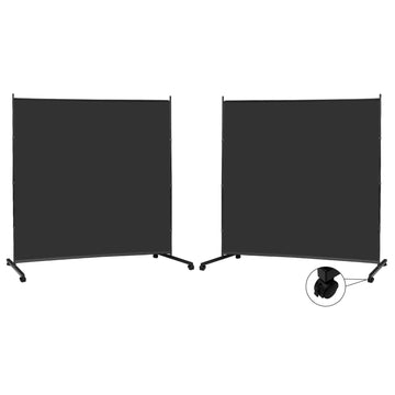Indoor Room Divider 2 Large Panels on Wheels, 142" Wx75 Hx20"D