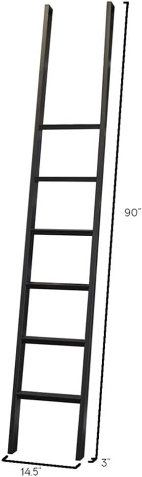 Avondale 8' Tall Bookcase Wall with Ladder Storage Organizer Display White