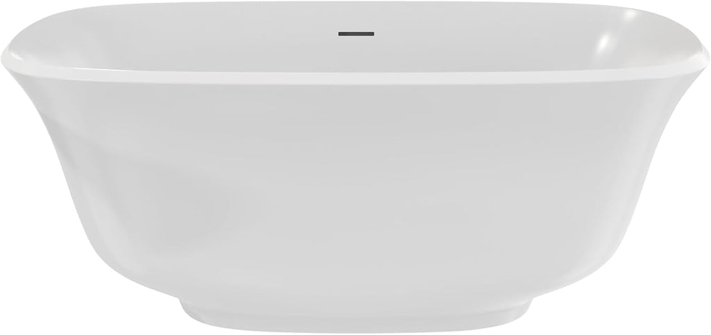 Elegance 59 in. L x 31 in. W x 23-5/8 in. H Freestanding Acrylic Bathtub, Brushed Nickel Drain