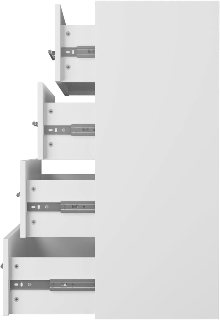 Modular Closet System, 25.5" 4 Drawer Shelf Closet Tower Wall-Mounted Closet Organizer, Wooden Tower for Walk-In