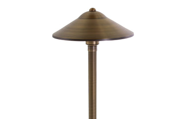 15-Pack 12V Brass Max Spread Path Lights (9" Shade, 25" Tall), Bronze