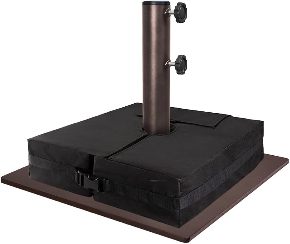 USA Up to 160 lbs Heavy Duty Square Umbrella Base, Steel Plate Patio Umbrella Stand Holder or Patio Table