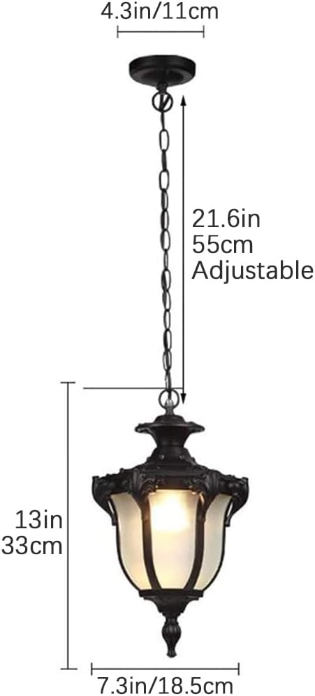 Victorian E26 Exterior Aluminum Ceiling Pendant Light American Outdoor Waterproof Chandelier European Garden Corridor