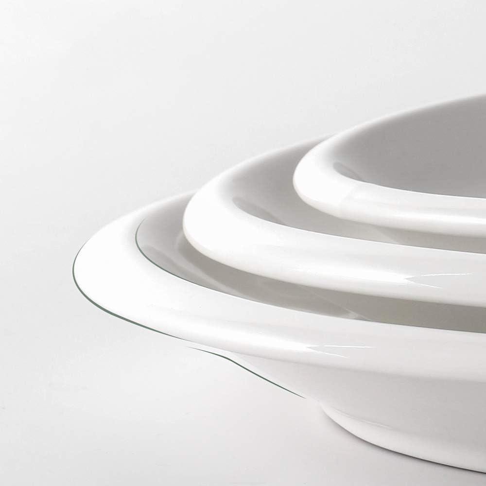Large Serving Platter, 16"/14"/12" Oval Platters Oven Safe, White Serving Plates for Wedding Decor, Ceramic Serving