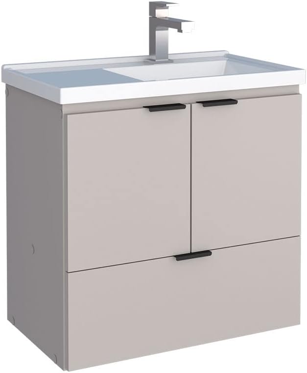 Vanity Soul 24" Floating Bathroom Vanity and Cultured Marble Sink with Soft Close Door A133-B0BQKQHYV9