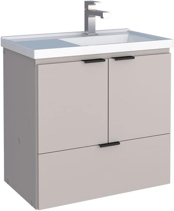 Vanity Soul 24" Floating Bathroom Vanity and Cultured Marble Sink with Soft Close Door