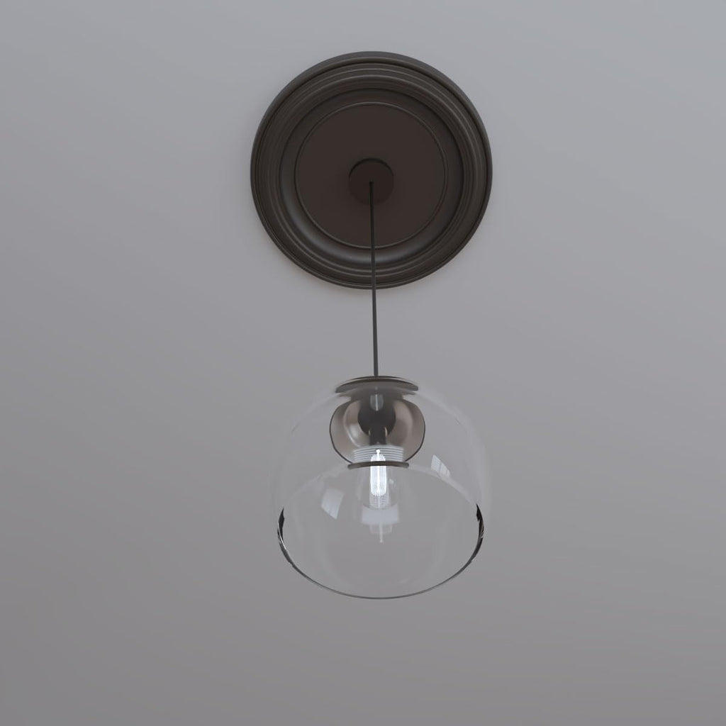 19"OD x 3 1/2"ID x 1 1/2"P Traditional Thermoformed PVC Ceiling Medallion (Fits Canopies up to 11 1/2"), Metallic