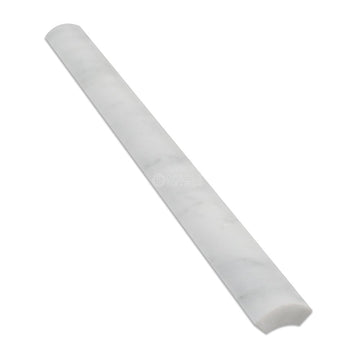 Carrara White Italian (Bianco Carrara) Marble 1 X 12 Quarter-Round Trim Molding, Polished