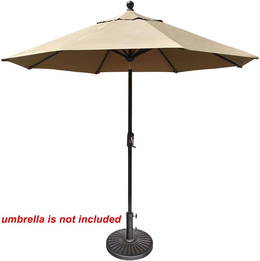 USA 18" Patio Umbrella Base Stand, 26 lbs Heavy Duty Cast Resin Outdoor Table Umbrella Holder for 1.5" - Bronze