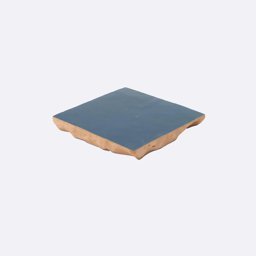 Moroccan Zellige Mosaic Tile, 4x4in. Floor & Wall in Deep Blue