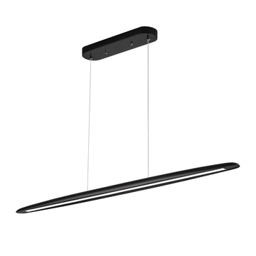 59inch Integrated Led Pendant Light 40w Dimmable Wood Black Linear Pendant Lighting Led Modern Island Light