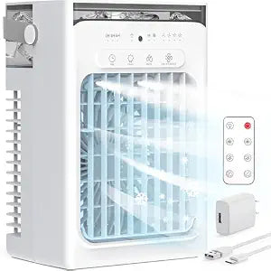 Portable Air Conditioners, Air Cooler Evaporative Personal Mini AC with Remoter, 4 Wind Speed, 2-4-6H Timer, 2 Modes