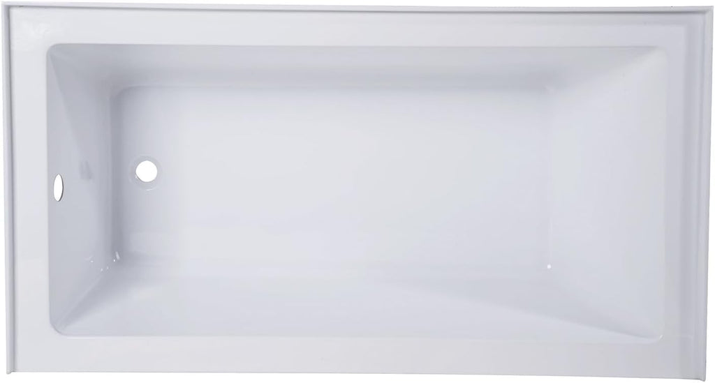 Aqua Eden VTAP543022L 54-Inch Acrylic Alcove Tub with Left Hand Drain, White