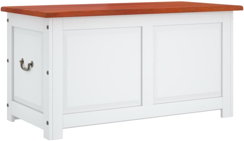 Large Storage Chest with Gas Lift Lid, Retro Solid Acacia Wood Trunk, Decorative Organizing Box , and Hallway, Brown