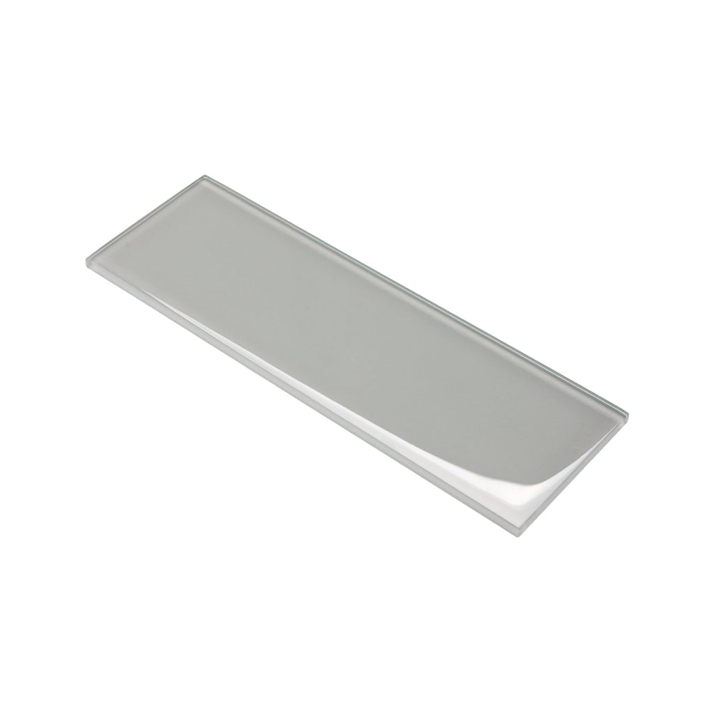 Warm Grey Glass Subway Tile, Glass Kitchen Shower Backsplash Wall, 4 x 12 Inches, 4 Sq.Ft.