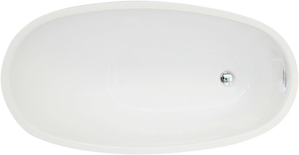 VTRS482627 48-Inch Acrylic Freestanding Tub with Drain, Glossy White