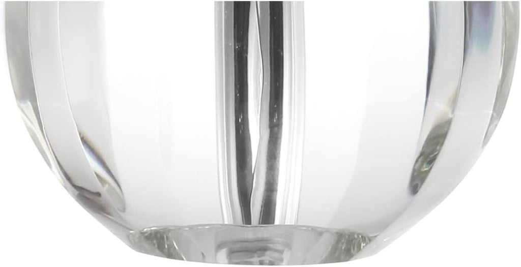 16" Clear Crystal Ball LED Table Lamp, White Modern Bedside Lamp, with White Linen Empire Shade