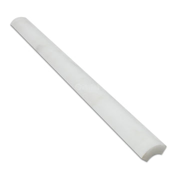 Oriental White (Eastern White) Marble 1 X 12 Quarter-Round Trim Molding, Honed