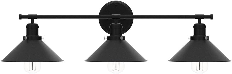 Upgrade Black Farmhouse Bathroom Light Fixtures, Vanity Lights | 32" Larger Size, Solid Metal Shade, Matte Black