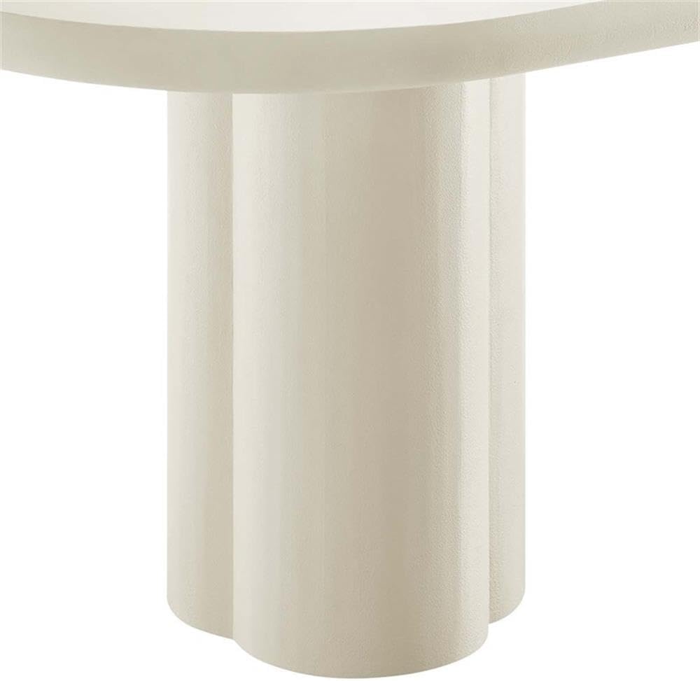 EEI-6764-WHI Caspian 72" Oval Concrete Dining Table, White