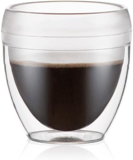 8oz Pavina Outdoor Double-Wall Plastic Tumbler, BPA-Free, Set of 6, Clear