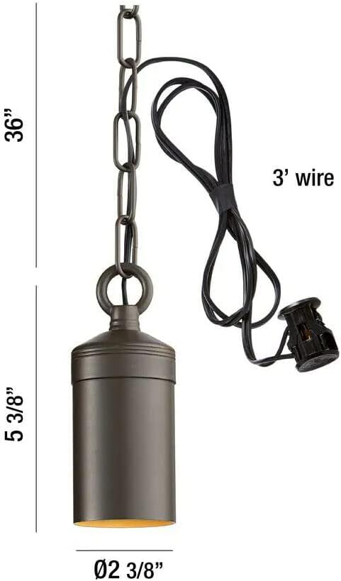 Outdoor Antique Bronze Integrated LED Hanging Pendant with Chain