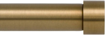 Drapery Window Curtain Rod - End Cap Style Design 1 Inch Pole. 28 to 48 Inch Color Warm Gold