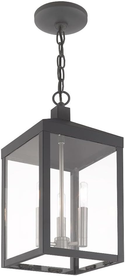 3 Light Antique Brass Outdoor Pendant Lantern
