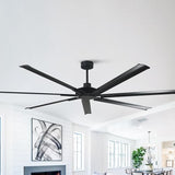 100" Ceiling Fan with LED Light and Remote - Black
