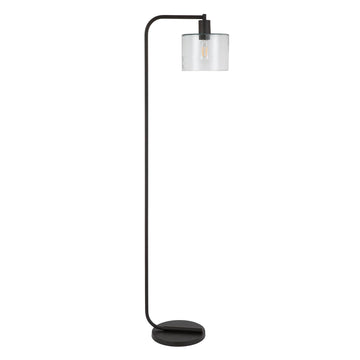 57" Industrial 1-Light Floor Lamp, Black