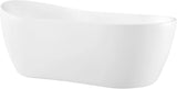 Isaac 58 in. Seamless White Acrylic Freestanding Slipper Bathtub